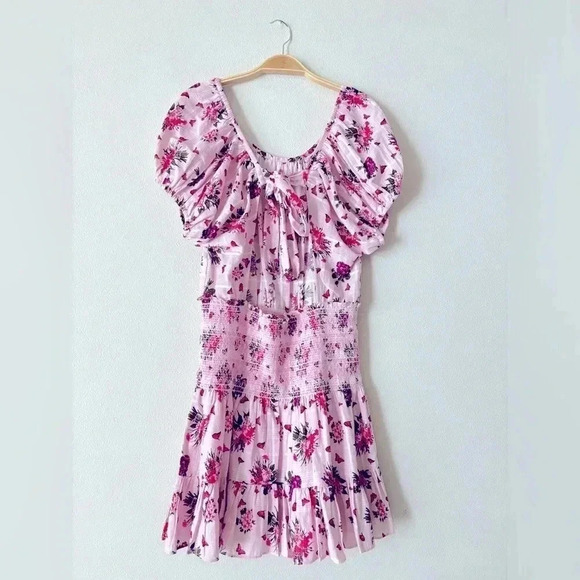 NWOT LoveShackFancy Spritz Dress in Rosemary Mauve Pink Floral Cottagecore Large - Picture 7 of 10